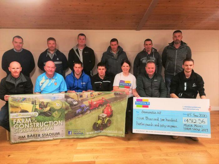 Moira Model Club present cheque to Dementia NI.
